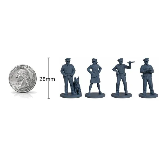 Police Figures – 8 Unpainted Resin Officers for Model Railroad & Dioramas 28mm - Picture 4 of 10